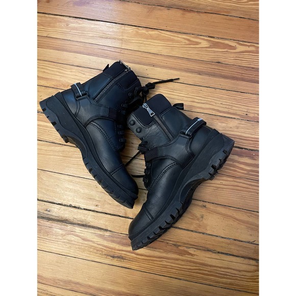 Prada leather combat boots with buckles - 39 - Picture 8 of 14